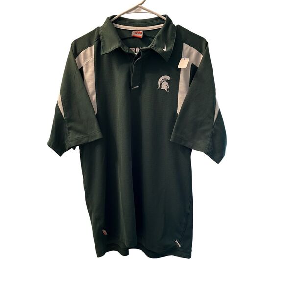 Nike Team Authentic Michigan State Spartans DriFit Polo Men's Medium MSU - Picture 1 of 6